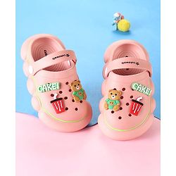 Cute Walk by Babyhug Clogs With Back Strap Closure & Bear Applique - Pink