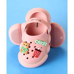 Cute Walk by Babyhug Clogs With Back Strap Closure & Bear Applique - Pink
