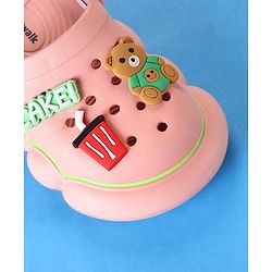 Cute Walk by Babyhug Clogs With Back Strap Closure & Bear Applique - Pink