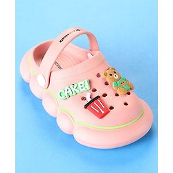 Cute Walk by Babyhug Clogs With Back Strap Closure & Bear Applique - Pink