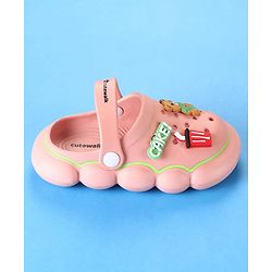 Cute Walk by Babyhug Clogs With Back Strap Closure & Bear Applique - Pink