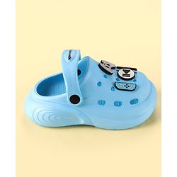 Cute Walk by Babyhug Backstrap Clogs with Video Game Applique - Blue