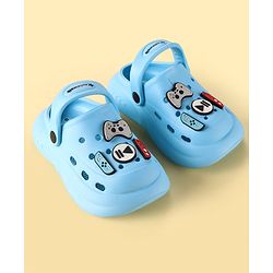 Cute Walk by Babyhug Backstrap Clogs with Video Game Applique - Blue