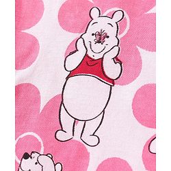 Babyhug Disney Single Jersey Knit Denim Frock & Half Sleeves Top with Winnie the Pooh Graphics - Navy Blue