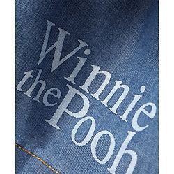 Babyhug Disney Single Jersey Knit Denim Frock & Half Sleeves Top with Winnie the Pooh Graphics - Navy Blue