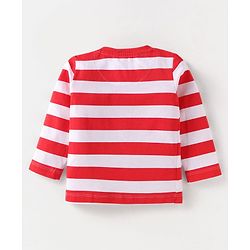 Babyhug Cotton Knit Full Sleeves T-Shirts With Stripes Text & Animal Print Pack Of 7 - Blue Yellow Orange