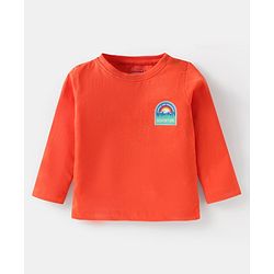 Babyhug Cotton Knit Full Sleeves T-Shirts With Stripes Text & Animal Print Pack Of 7 - Blue Yellow Orange