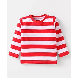 Babyhug Cotton Knit Full Sleeves T-Shirts With Stripes Text & Animal Print Pack Of 7 - Blue Yellow Orange