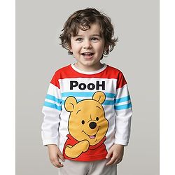 Babyhug Disney Single Jersey Knit Full Sleeves T-Shirt with Winnie The Pooh & Friends Graphic - White