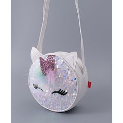 Babyhug  3D Applique Sling Bag - Off White
