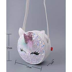 Babyhug  3D Applique Sling Bag - Off White