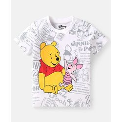 Babyhug Disney Single Jersey Knit Full Sleeves Shirt & Jeans Set With T-Shirt & Winnie The Pooh Graphics - Blue