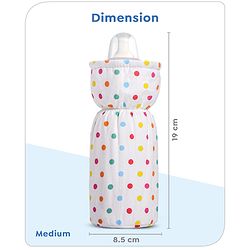 Babyhug Disney Digital Print Premium Cotton Bottle Cover Mickey Hot Air Balloon Print Pack of 2 (Medium) - Blue And White