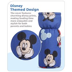 Babyhug Disney Digital Print Premium Cotton Bottle Cover Mickey Hot Air Balloon Print Pack of 2 (Medium) - Blue And White