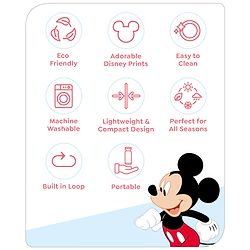 Babyhug Disney Digital Print Premium Cotton Bottle Cover Mickey Hot Air Balloon Print Pack of 2 (Medium) - Blue And White