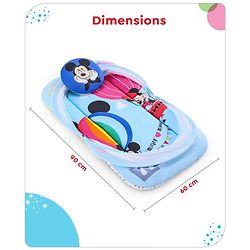 Babyhug Disney Gadda Set With Mosquito Net Smiley Mickey Face Print - Blue