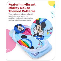 Babyhug Disney Gadda Set With Mosquito Net Smiley Mickey Face Print - Blue