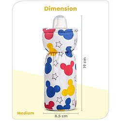 Babyhug Disney Premium Cotton Bottle Cover Cool Mickey Theme Pack of 2 (Medium)- Red And White