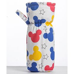 Babyhug Disney Premium Cotton Bottle Cover Cool Mickey Theme Pack of 2 (Medium)- Red And White