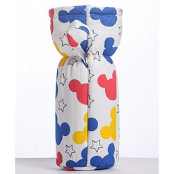 Babyhug Disney Premium Cotton Bottle Cover Cool Mickey Theme Pack of 2 (Medium)- Red And White