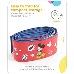 Babyhug Disney Premium Cotton Cot Bumper Cool Mickey Theme - Red