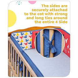 Babyhug Disney Premium Cotton Cot Bumper Cool Mickey Theme - Red