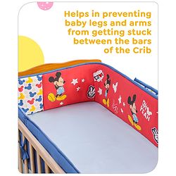 Babyhug Disney Premium Cotton Cot Bumper Cool Mickey Theme - Red