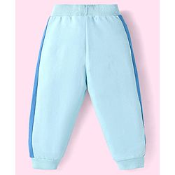 Babyhug Disney Terry Knit Full Raglan Sleeves T-Shirt & Cut & Sew Lounge Pant with Winnie the Pooh Graphics - Light Blue