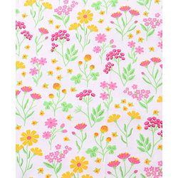 Babyhug Interlock Knit Hooded Towel With Floral Print L 30 x B 30 cm - White