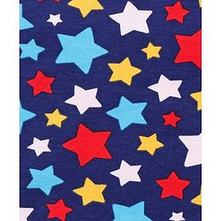 Babyhug Cotton Knit Hooded Wrapper with Star Print L 76.2 x B 76.2 cm - Navy Blue