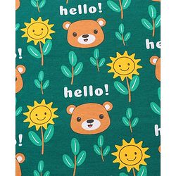 Babyhug Interlock Knit Hooded Towel With Animal Print L 30 x B 30 cm - Dark Green