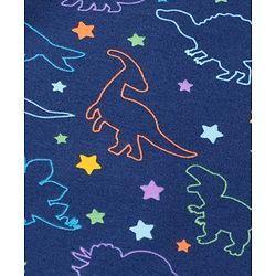 Babyhug Cotton Knit Hooded Wrapper with Dino Print L 76.2 x B 76.2 cm - Navy Blue