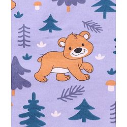 Babyhug Cotton Knit Hooded Wrapper with Bear Print L 76.2 x B 76.2 cm - Lavender