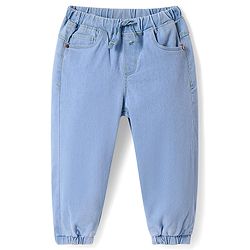 Babyhug Full Length Washed Denim Jeans With Stretch - Navy Blue
