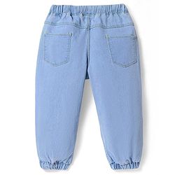 Babyhug Full Length Washed Denim Jeans With Stretch - Navy Blue