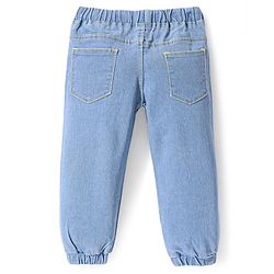 Babyhug Full Length Washed Denim Jeans With Stretch - Navy Blue
