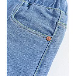 Babyhug Full Length Washed Denim Jeans With Stretch - Navy Blue