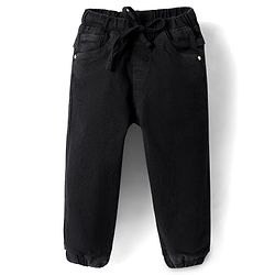 Babyhug Full Length Washed Denim Jeans With Stretch - Navy Blue