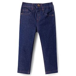 Babyhug Full Length Washed Denim Jeans with Stretch - Dark Blue