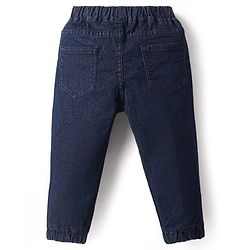 Babyhug Full Length Washed Denim Jeans With Stretch - Navy Blue