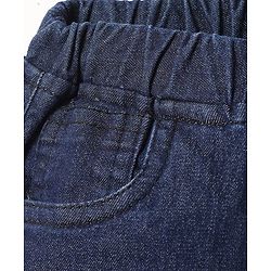 Babyhug Full Length Washed Denim Jeans With Stretch - Navy Blue