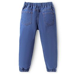 Babyhug Full Length Washed Denim Jeans With Stretch - Navy Blue