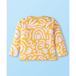 Babyhug Cotton Knit Full Sleeves Printed Night Suit - Yellow