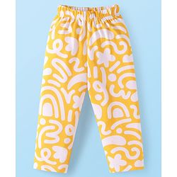 Babyhug Cotton Knit Full Sleeves Printed Night Suit - Yellow