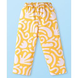 Babyhug Cotton Knit Full Sleeves Printed Night Suit - Yellow