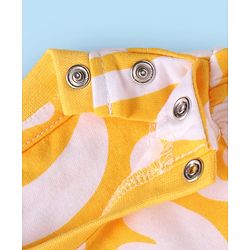 Babyhug Cotton Knit Full Sleeves Printed Night Suit - Yellow
