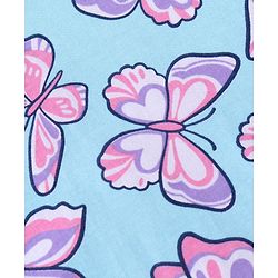 Babyhug Cotton Knit Full Sleeves Butterfly Printed Night Suit - Light Blue