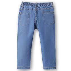Babyhug Full Length Washed Denim Jeans with Stretch - Medium Blue
