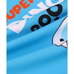 Babyhug Half Sleeves Legged Swimsuit with Cap Dino Print - Blue