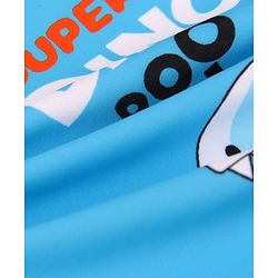 Babyhug Half Sleeves Legged Swimsuit with Cap Dino Print - Blue